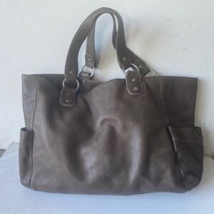 Garnet Hill Italian Leather Tote Bag